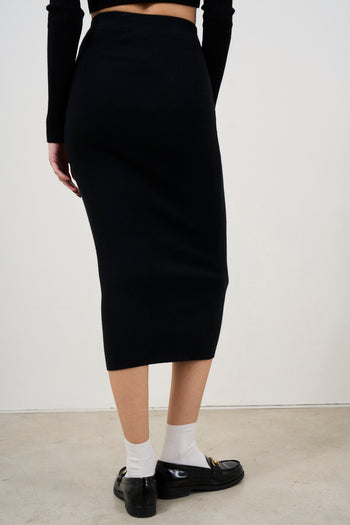 Black knitted women's skirt - 3