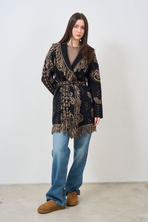 Women's ethnic pattern cardigan