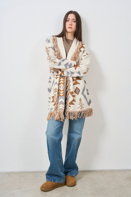 Women's ethnic pattern cardigan