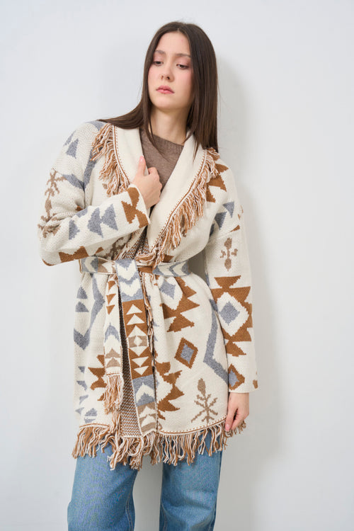 Women's ethnic pattern cardigan - 2