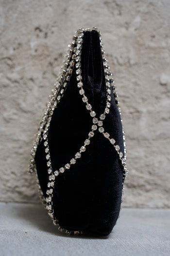 Borsa donna nera con strass - 3