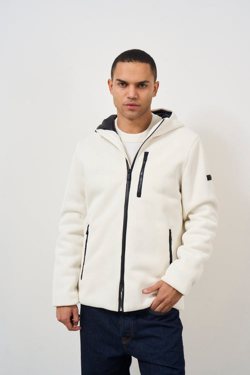 Men's white hooded jacket