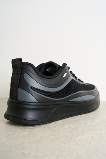 Sneakers uomo nere inserti in tessuto - 6