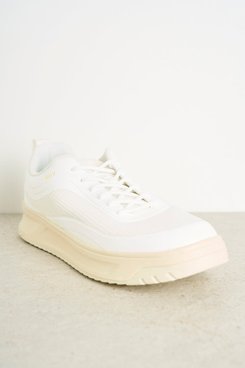 White men's sneakers with fabric inserts - 2