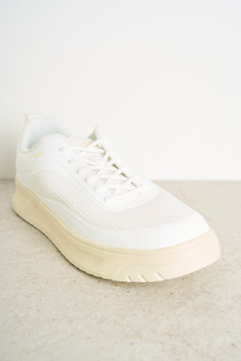 White men's sneakers with fabric inserts - 3