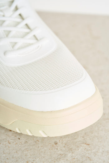 White men's sneakers with fabric inserts - 4