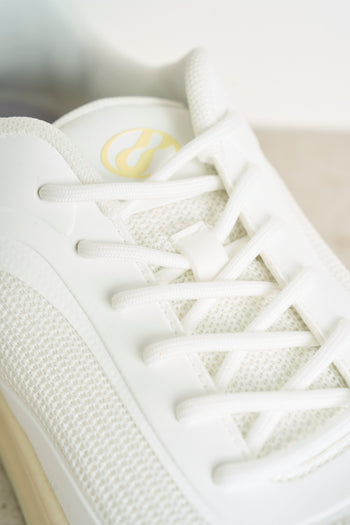 White men's sneakers with fabric inserts - 5