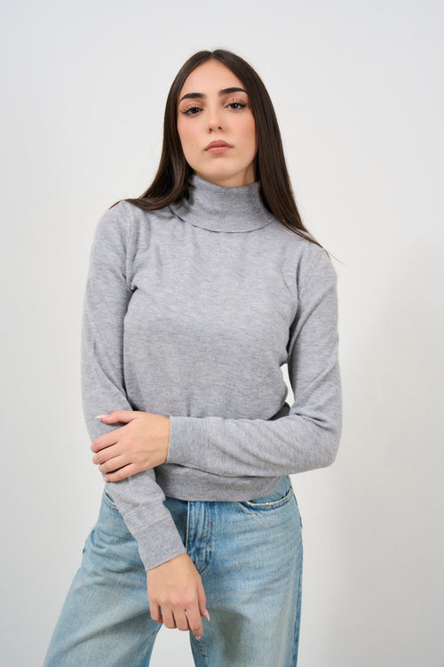 Long-sleeved wool turtleneck