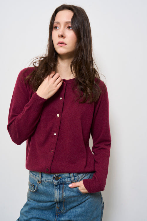 Cardigan donna bordeaux - 2