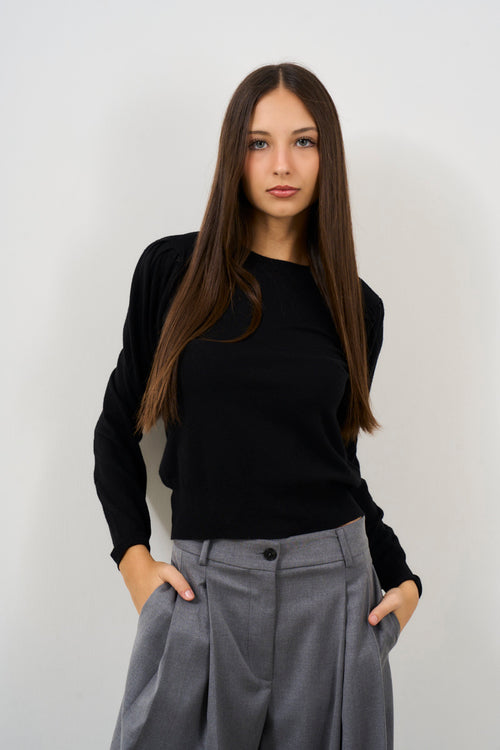 Women's sweater with puff sleeves