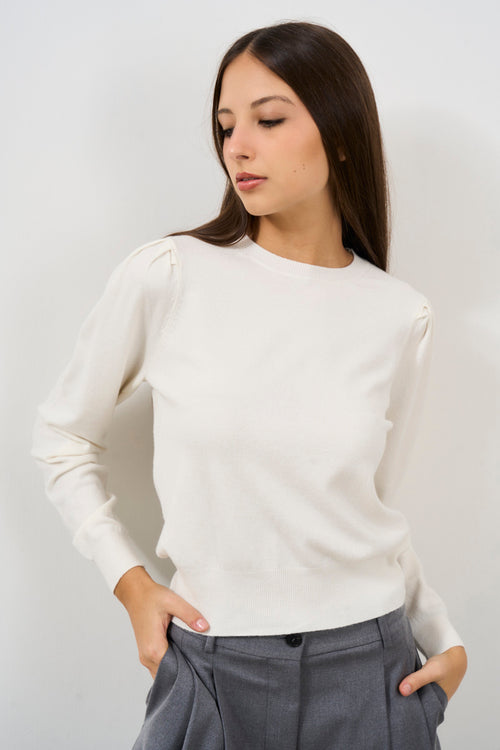 Women's sweater with puff sleeves