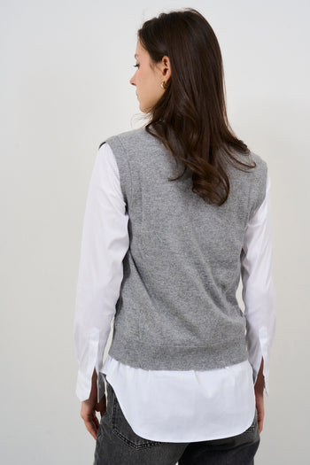 Maglia gilet donna grigia - 4