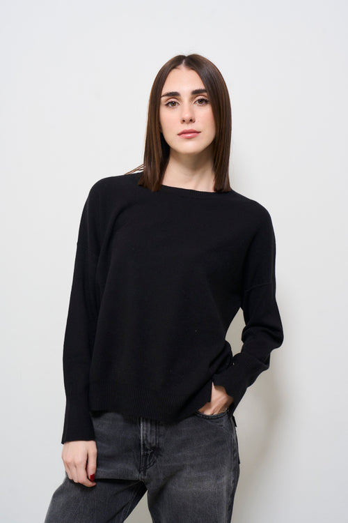 Maglia donna girocollo nero