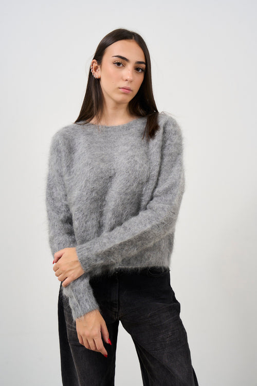 Women's crew neck mohair sweater - 1