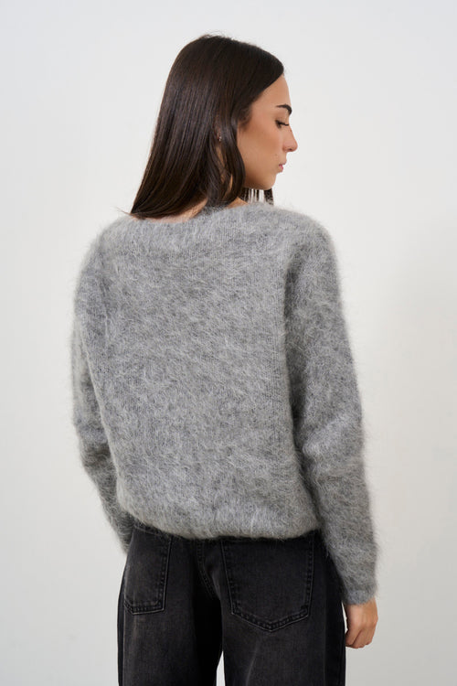 Women's crew neck mohair sweater - 2