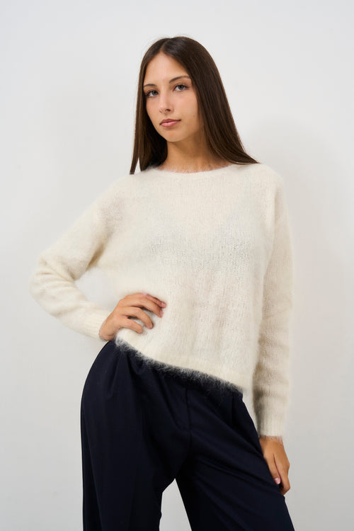 Maglione donna girocollo in mohair - 2