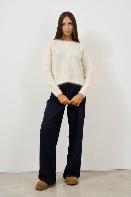 Women's crew neck mohair sweater