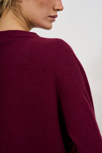 Women's burgundy sweater with rhinestone detail - 7