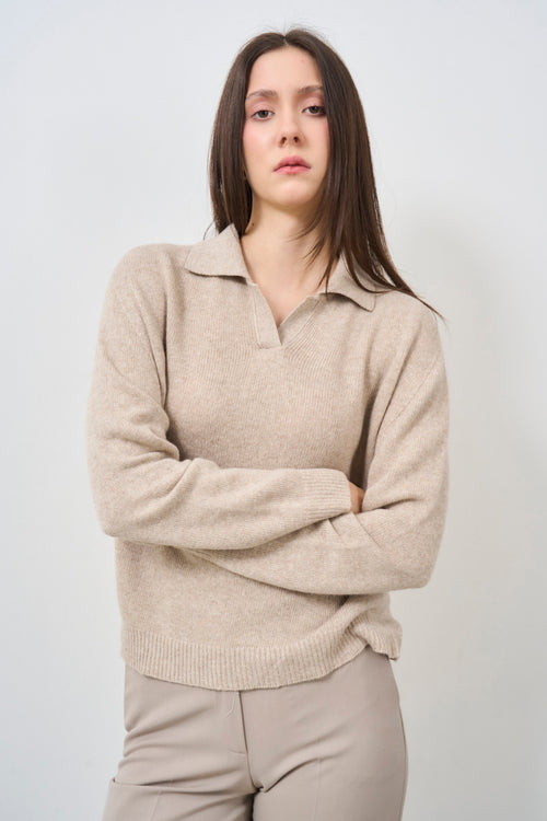 Beige women's sweater - 2