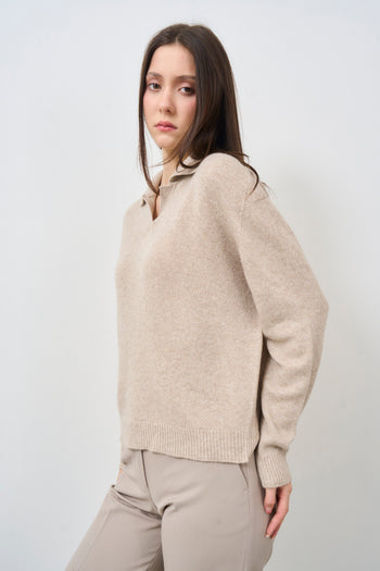 Beige women's sweater - 4