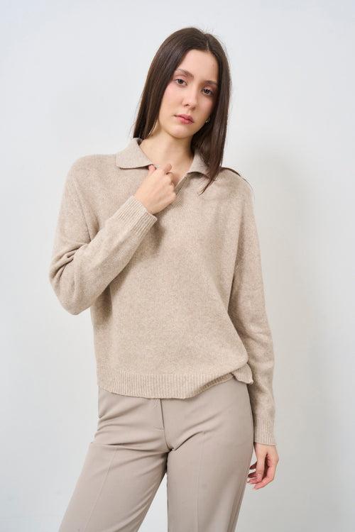 Maglia donna beige