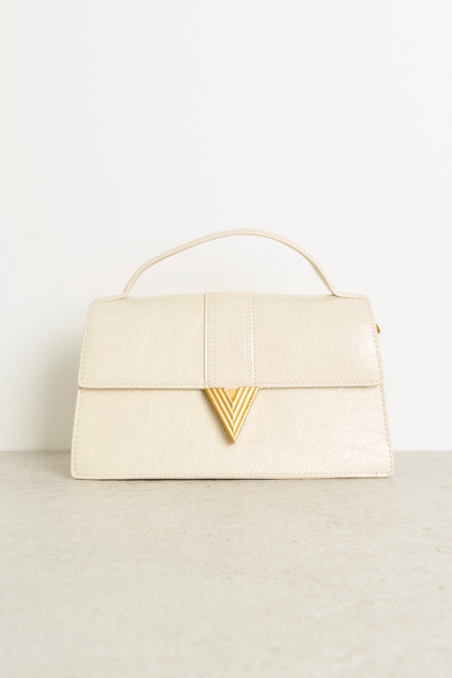 Cream women's shoulder bag