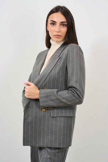 Women's double-breasted pinstriped jacket - 3