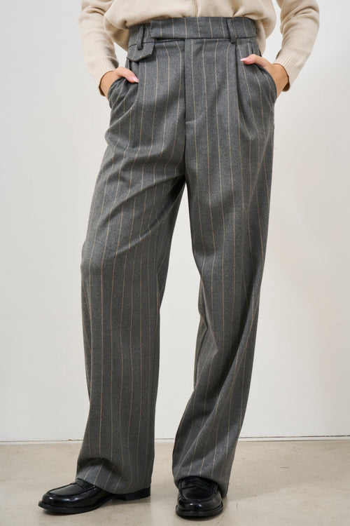 Women's grey pinstripe trousers