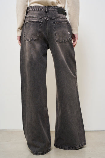 Wide leg trousers with grey rhinestones - 7