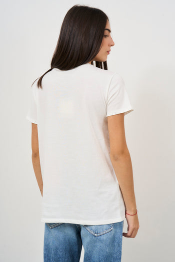 T-shirt donna con scritta nera sul davanti - 6