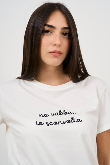 T-shirt donna con scritta nera sul davanti - 3