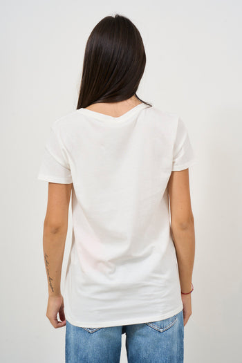 T-shirt donna con scritta nera sul davanti - 4