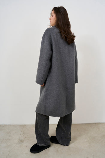 Women's double-breasted grey coat - 4