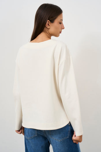 Women's white crewneck sweatshirt - 4