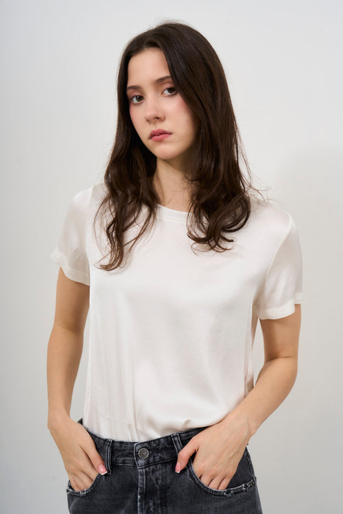 White satin women's t-shirt - 1