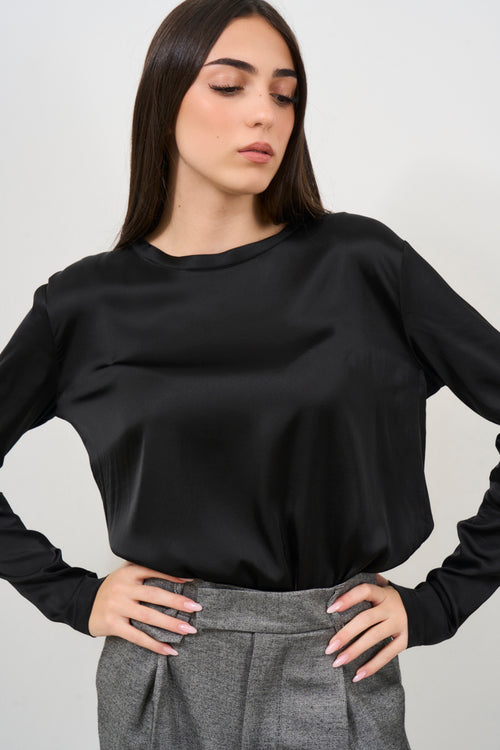 Black Satin Women's T-Shirt - 2