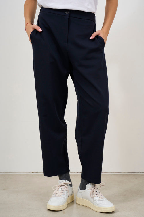 Pantalone donna blu notte carrot fit