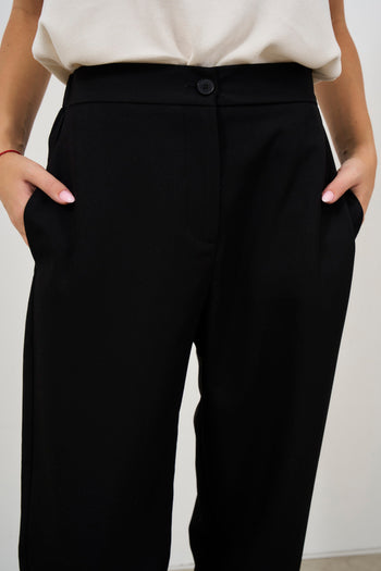 Pantalone donna nero carrot fit - 7