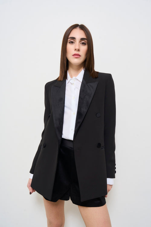 Black double-breasted women's jacket - 2