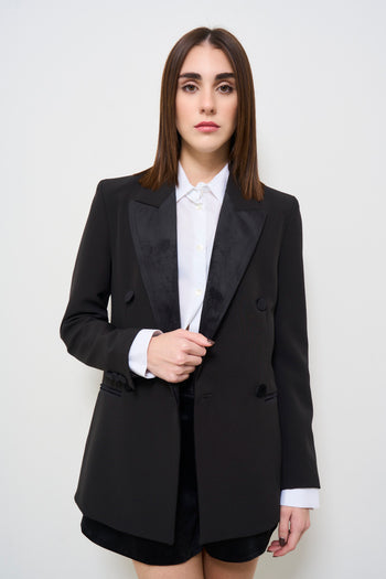 Black double-breasted women's jacket - 3