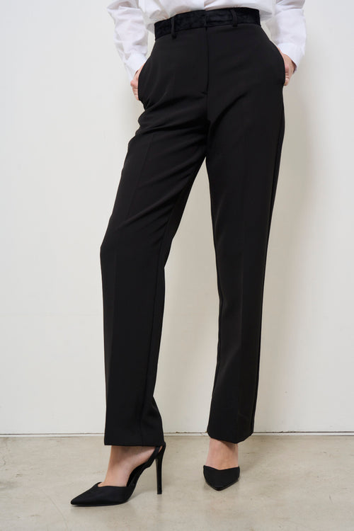 Pantalone donna nero gamba dritta - 2