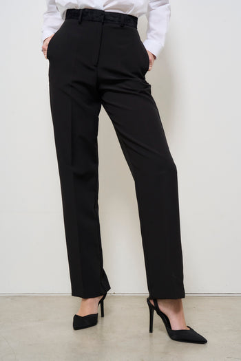 Pantalone donna nero gamba dritta - 3