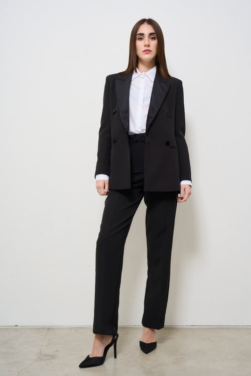 Women's black straight leg trousers