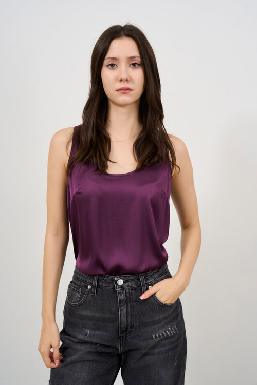 Women's plum satin top