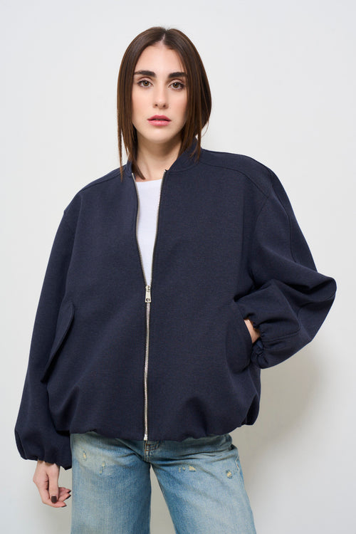 Blue women's bomber jacket - 2