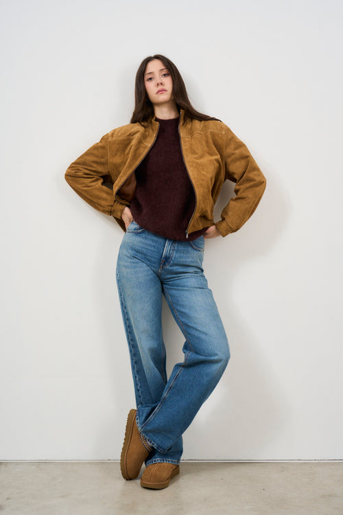 Bomber donna in suede - 1