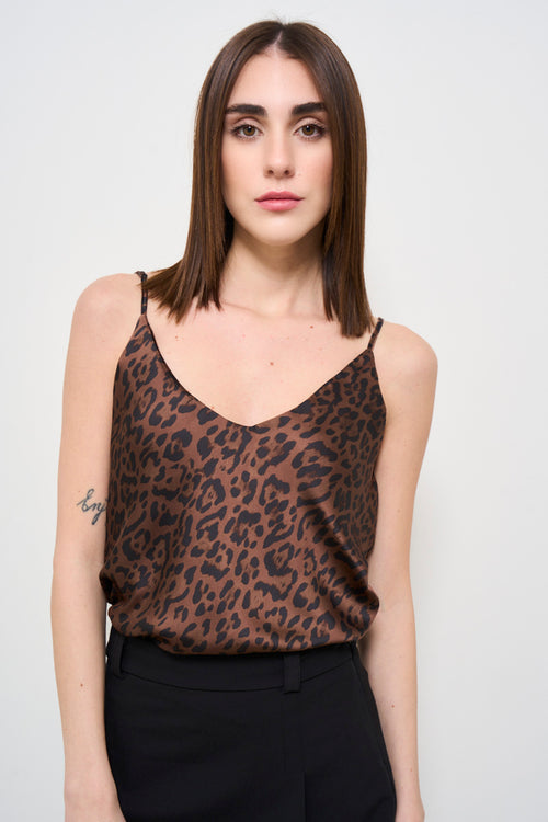 Top donna animalier marrone - 2