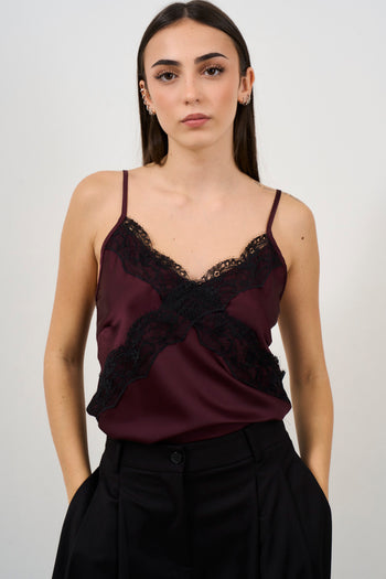 Satin top with lace - 4