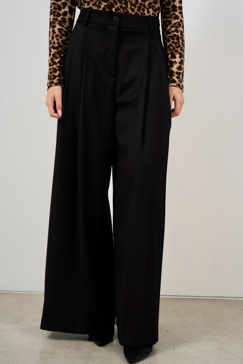 Palazzo trousers with pleats