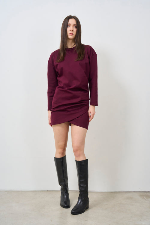 Women's burgundy mini dress